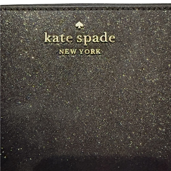 Kate Spade Lola Glitter Large Continental Wallet in Black - Picture 2 of 16